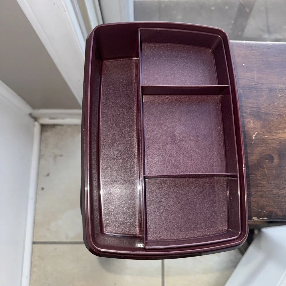 Tupperware Tuppercraft Brown Stow N Go Container‎ Storage 767-1 Vintage NEW NOS